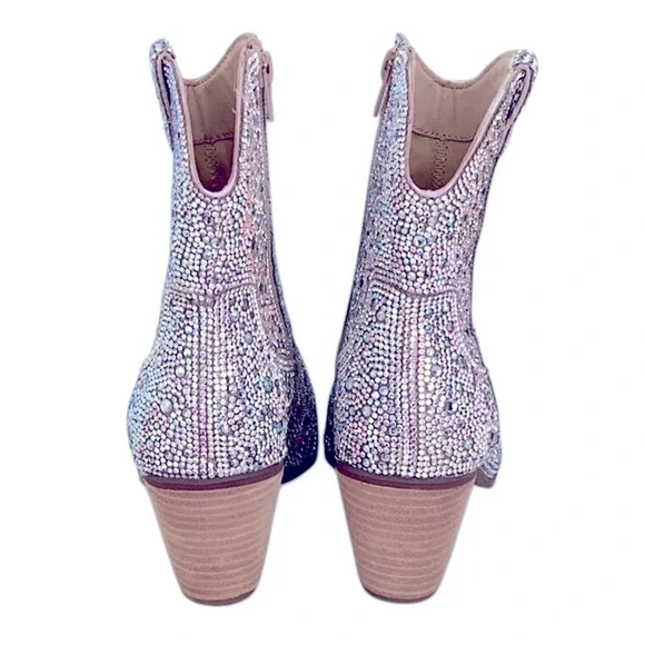 Women's New Sparkling Rhinestone Shayne Western style ankle boot WOMENS size 8.5 - Picture 4 of 13